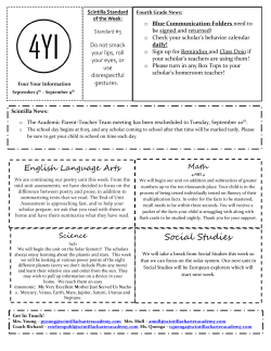 Newsletter - Scintilla Charter Academy