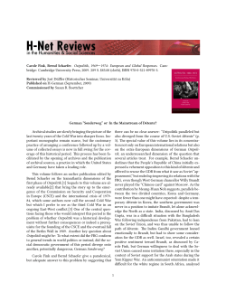 German "Sonderweg" or: In the Mainstream of D&eacute;tente? - H-Net