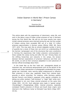 Indian Seamen in World War I Prison Camps in Germany