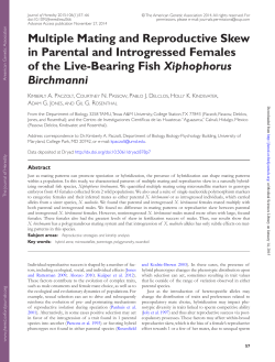 Multiple Mating and Reproductive Skew in Parental and