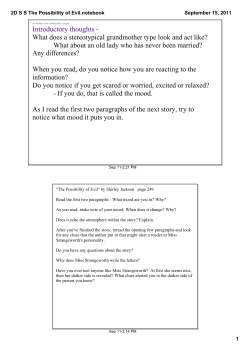 2D SS The Possibility of Evil.notebook