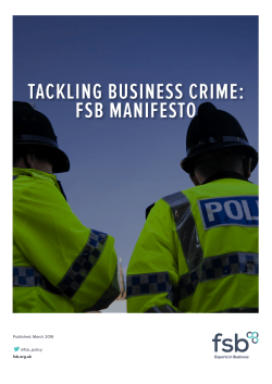 Tackling business crime: FSB manifesto