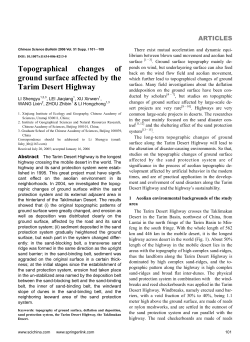 Topographical changes of ground surface affected by the Tarim