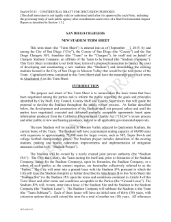 SAN DIEGO CHARGERS NEW STADIUM TERM SHEET This term