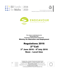 ENDEAVOUR 2nd Call Regulations 2016