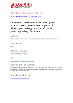 Osteoradionecrosis of the jaws - a current overview - part 1