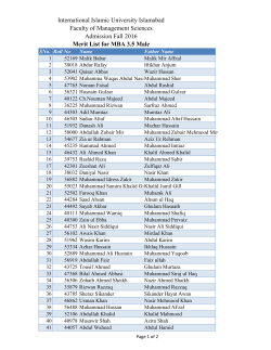 International Islamic University Islamabad Faculty of Management
