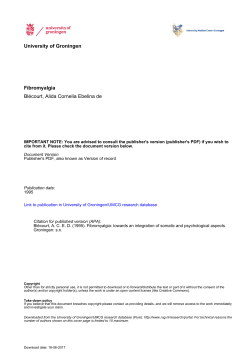 Fibromyalgia Bl&eacute;court, Alida Cornelia Ebelina de