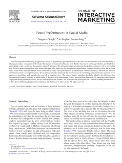 Brand Performances in Social Media (PDF Available)