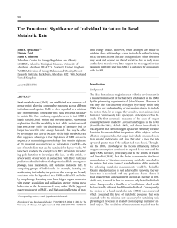 The Functional Significance of Individual Variation in Basal