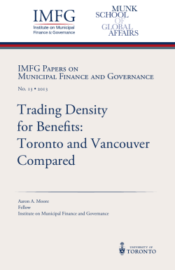 IMFG Paper No. 13: Trading Density for Benefits: Toronto and