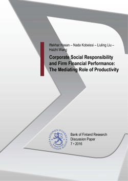 Corporate Social Responsibility and Firm Financial