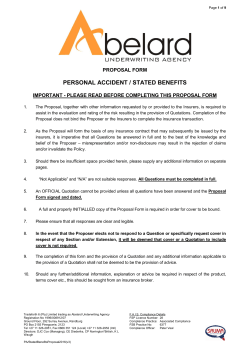 personal accident / stated benefits