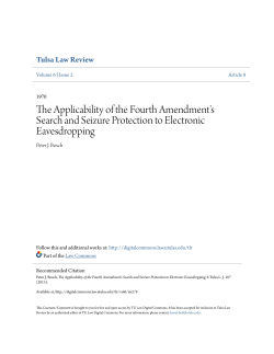 The Applicability of the Fourth Amendment`s Search and Seizure