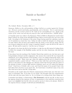 Suicide or Sacrifice? - Catholic Worker Movement