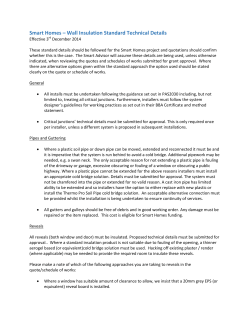 Smart Homes &ndash; Wall Insulation Standard Technical Details