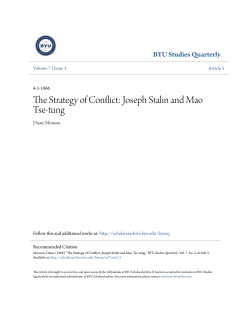The Strategy of Conflict: Joseph Stalin and Mao Tse-tung