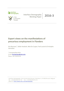 Expert views on the manifesta2ons of precarious employment