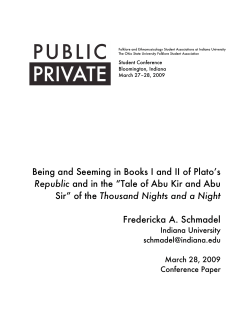 Being and Seeming in Books I and II of Plato`s Republic and in the