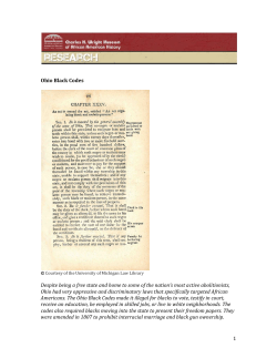 1 Ohio Black Codes Despite being a free state and home to some of