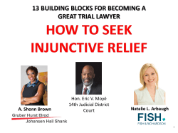 How To Seek Injunctive Relief