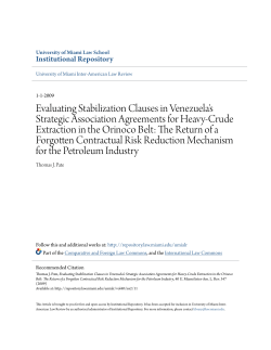 Evaluating Stabilization Clauses in Venezuela`s Strategic