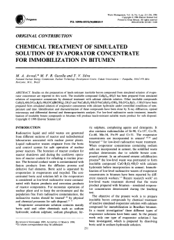 chemical treatment of simulated solution of evaporator