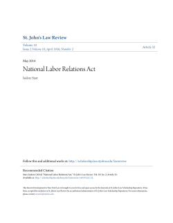 National Labor Relations Act - St. John`s Law Scholarship Repository