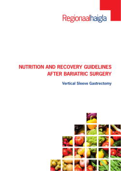 nutrition and recovery guidelines after bariatric surgery