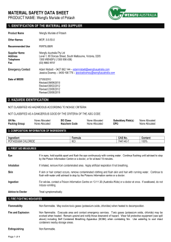 MATERIAL SAFETY DATA SHEET