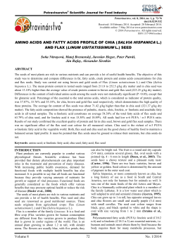 amino acids and fatty acids profile of chia