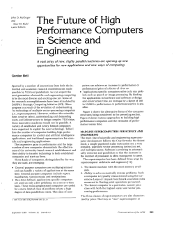 The Future of High Performance Computers in