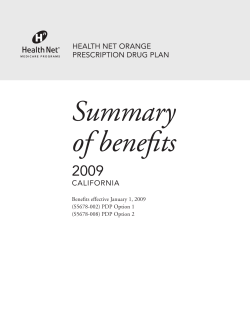 CALIFORNIA HeALtH Net ORANge pResCRIptION dRug pLAN