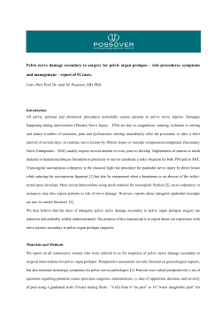 Pelvic nerve damage secondary to surgery for pelvic organ