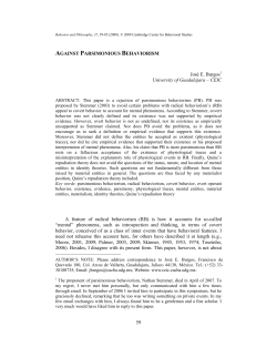 against parsimonious behaviorism
