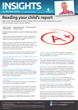 Insights: Reading Your Child`s Report