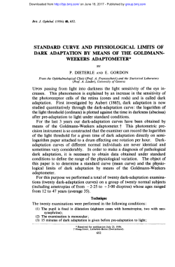 standard curve and physiological limits of dark adaptation by means