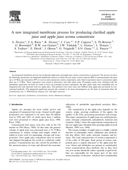 A new integrated membrane process for producing clarified apple