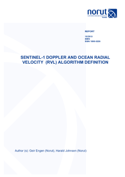 SENTINEL-1 DOPPLER AND OCEAN RADIAL VELOCITY (RVL