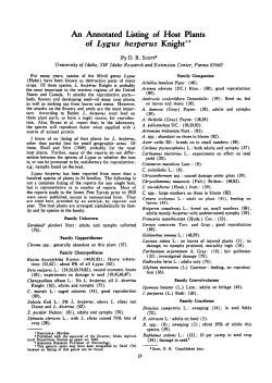 An Annotated Listing of Host Plants of Lygus hesperus Knight
