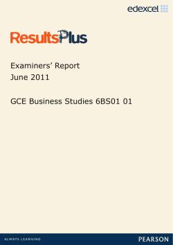 Examiner report - Unit 1 (6BS01/6EB01) - June - Edexcel