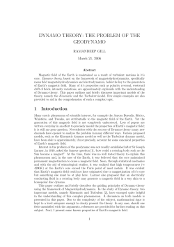 dynamo theory: the problem of the geodynamo