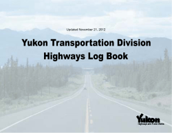Yukon Highway Log - Highways and Public Works
