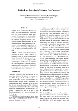 Italian Irony Detection in Twitter: a First Approach