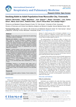 Smoking Habit in Adult Population from Maracaibo City, Venezuela