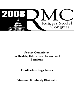 Senate Committee on Health, Education, Labor, and Pensions Food