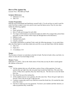 How to Win Against Sin Lesson Two: The Belt of Truth - Ministry