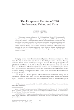 The Exceptional Election of 2008: Performance