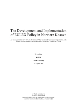 The Development and Implementation of EULEX Policy in Northern