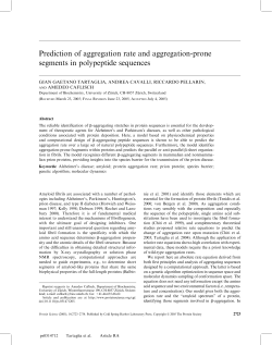 Prediction of aggregation rate and aggregation‐prone segments in